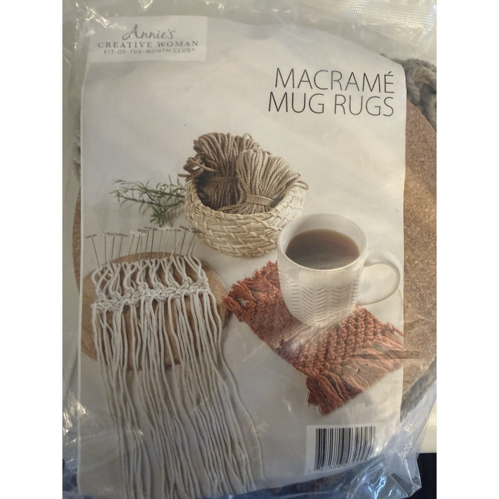 Annie's Creative Woman - Macrame Mug Rugs Kit # - New Kit - Makes 4 Rugs